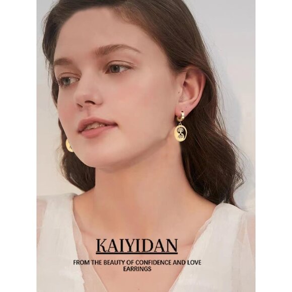 Treelife Gold Dangle Statement Vintage Cute Long Earring for Women Jewelry - Picture 9 of 9